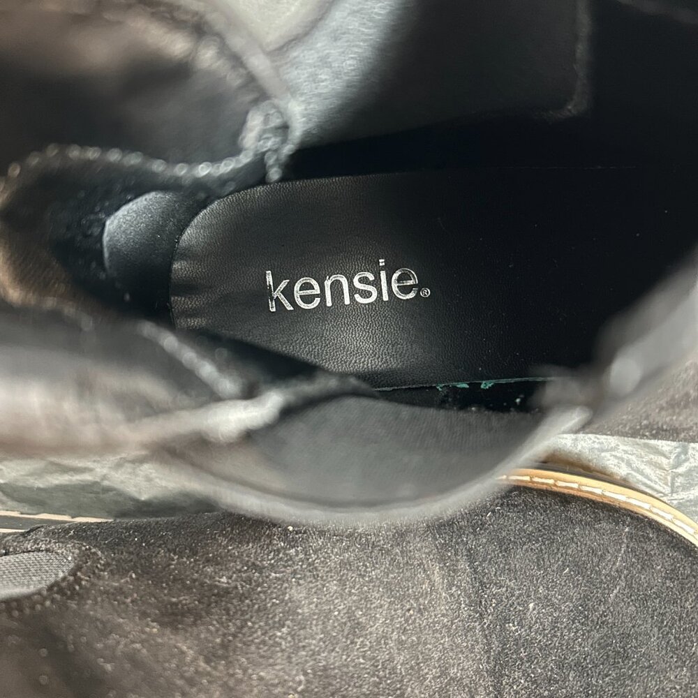 Kensie Khai lug sole Chelsea black faux suede boots 8.5M - worn once - Picture 4 of 8